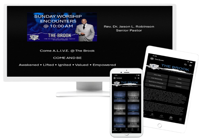 The Brook church website on devices